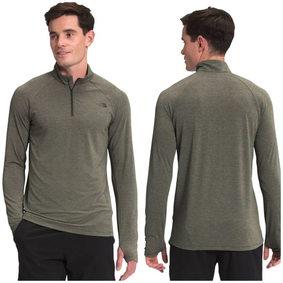 The North Face Wander 1/4 Zip Pullover Shirt in Green Heather Size XXL NF0A5371 - Picture 8 of 9